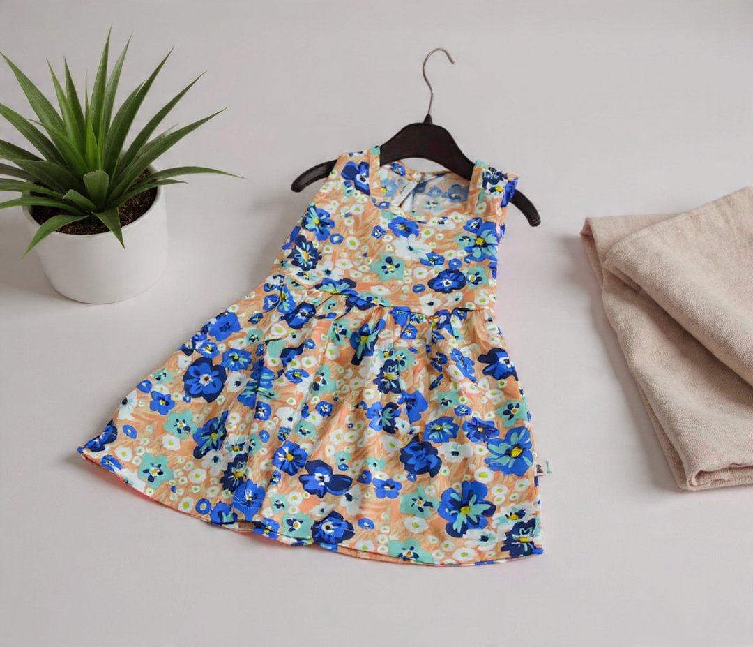 create-a-high-end-professional-product-photo-using (1) Cotton Silk Flora Baby Girl Dress-FLD-209 - Image 1
