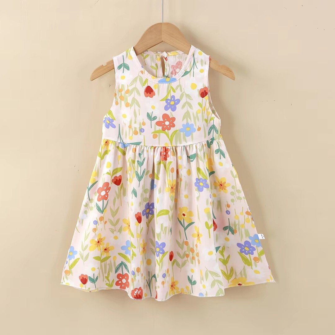 main_imageHa185ed45566a482794492e59a280f6f5x Cotton Silk Flora Baby Girl Dress-FLD-202 - Image 1