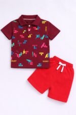Dinosaur Print Polo Shirt set - Image 2