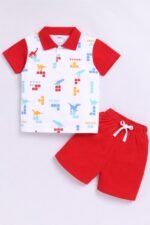 Dinosaur Print Polo Shirt set